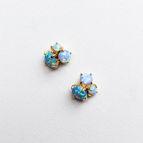 Lovoda Jewelry - NWT Lovoda Blue Opal Cluster Stud Earrings